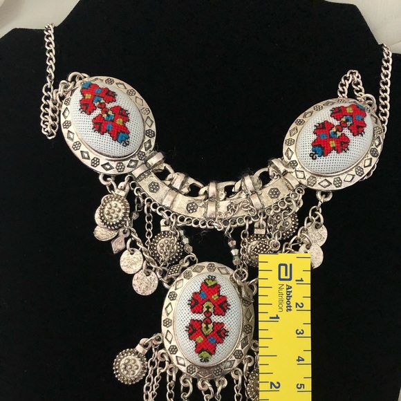 Ethnic necklace with earrings - Picture 2 of 2